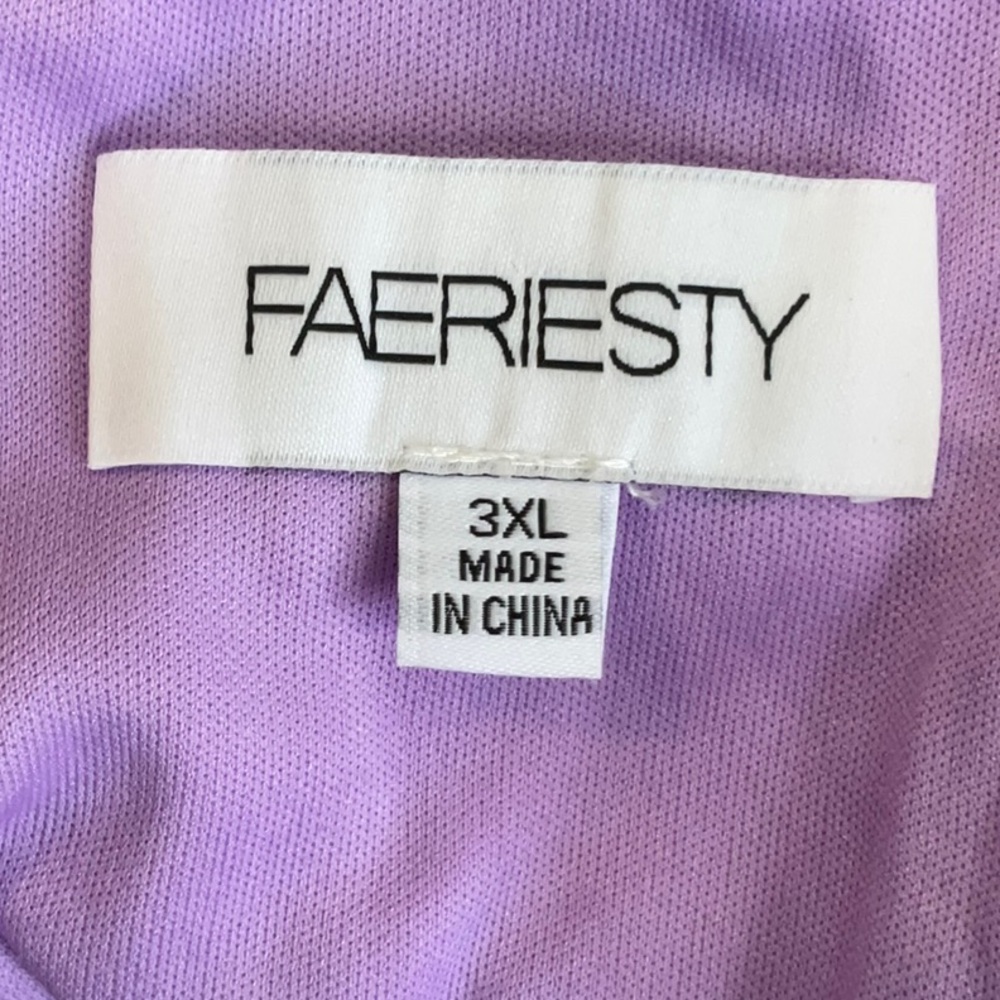 Faeriesty Elegant Purple One-Shoulder Evening Gown with Mesh Overlay. Size 3X - Picture 4 of 8
